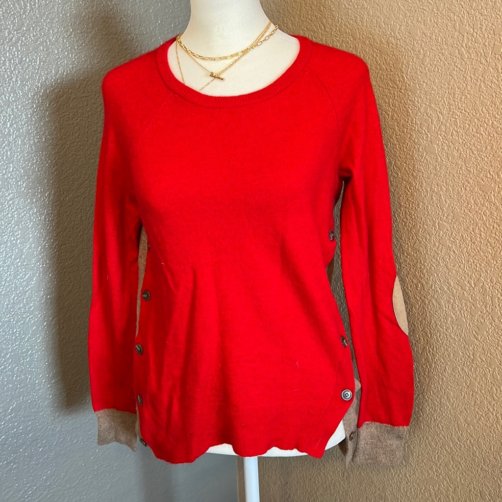 Jcrew Size S Red And Beige Sweater Jcrew Size S Red And Beige Sweater